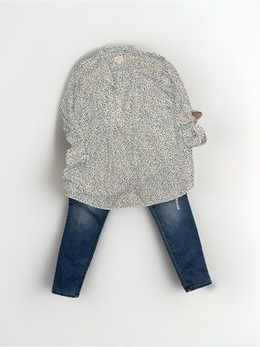 Isabel Maternity by Ingrid & Isabel White Polka Dot Blouse and Jeans